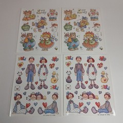 Provo Craft Scrapbook Stickers Rag Time Bee /My Honey Lot Of 4 Single Sheets VTG