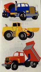 TRUCKS Stickers(3pc)Frances Meyer •Construction•Front Loader•Dump-Truck •Cement