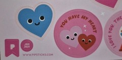 Pipsticks Scratch and Sniff Stickers «Bubblegum»Scent Jan 2021, Valentine Theme