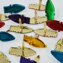 20 Metallic Christmas Light Bulb Brads Lights Bulbs Cardmaking Embellishments