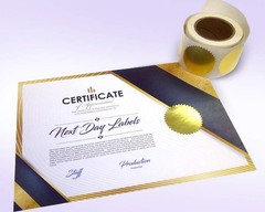 Gold Seals for Certificates, Gold Metallic Embossing Stickers with Serrated E…