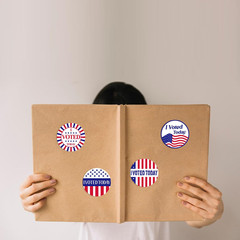 500PCS I Voted Today Stickers 1.5Inch round Patriotic Stickers Circle Red White