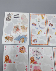 Lot of Hallmark AGC Vintage 80s Stickers Cats Kittens dogs Valentine hearts