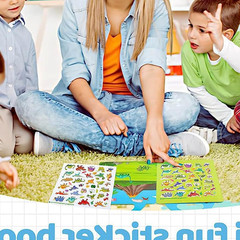 Reusable Sticker Books for Kids, Travel Removable Toddler Dinosaur Sticker Books