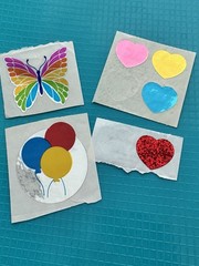 Vintage Stickers Foil Hambly Studios Small World Greetings Heart Butterfly