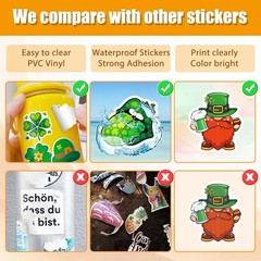 100 Pcs Reusable St. Patrick’s Day Clover Stickers – Vinyl, Assorted Designs …