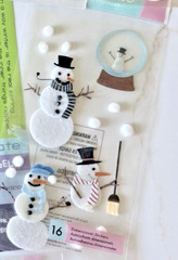 Vintage Winter Snowman Sticker Scrapbooking Lot Destash Paper Crafting 50+ Pcs