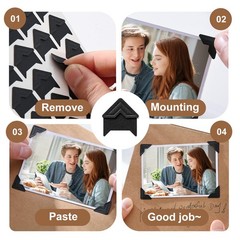 120Pcs Black Photo Picture Mounting Corners,Acid Free Photo Corner Self Adhesive