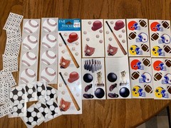 Frances Meyer Sports Sticker FMI Lot Bowling Soccer Football Baseball 35 Sheets