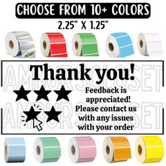 THANK YOU STICKERS 2.25″ LABELS FEEDBACK REVIEW SHOP 5 Stars SCRATCH RESISTANT