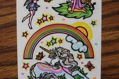 Rare 1982 Illuminations Fantasies Sticker sheet Unicorn Fantasy fairies sun moon