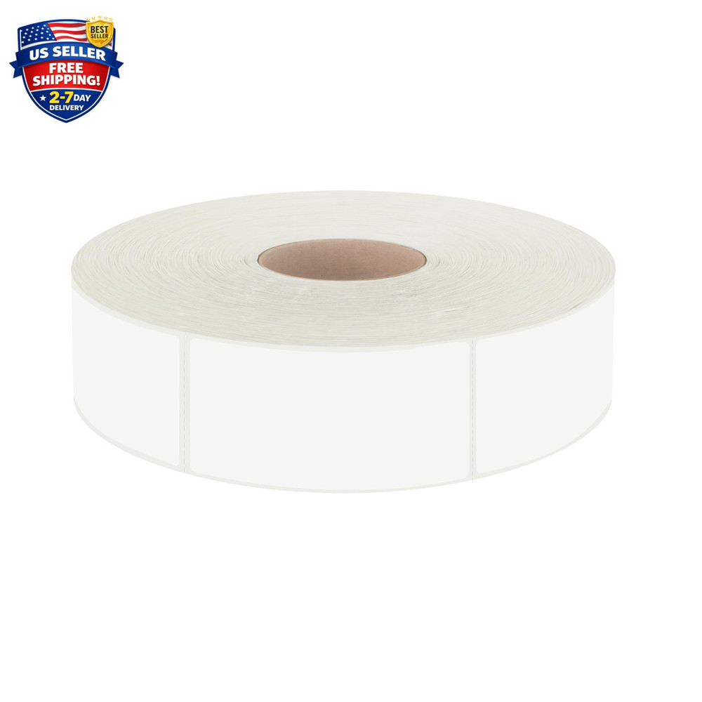 600 PCS Rectangular Stickers, Blank Write on Labels Self-Adhesive Roll White