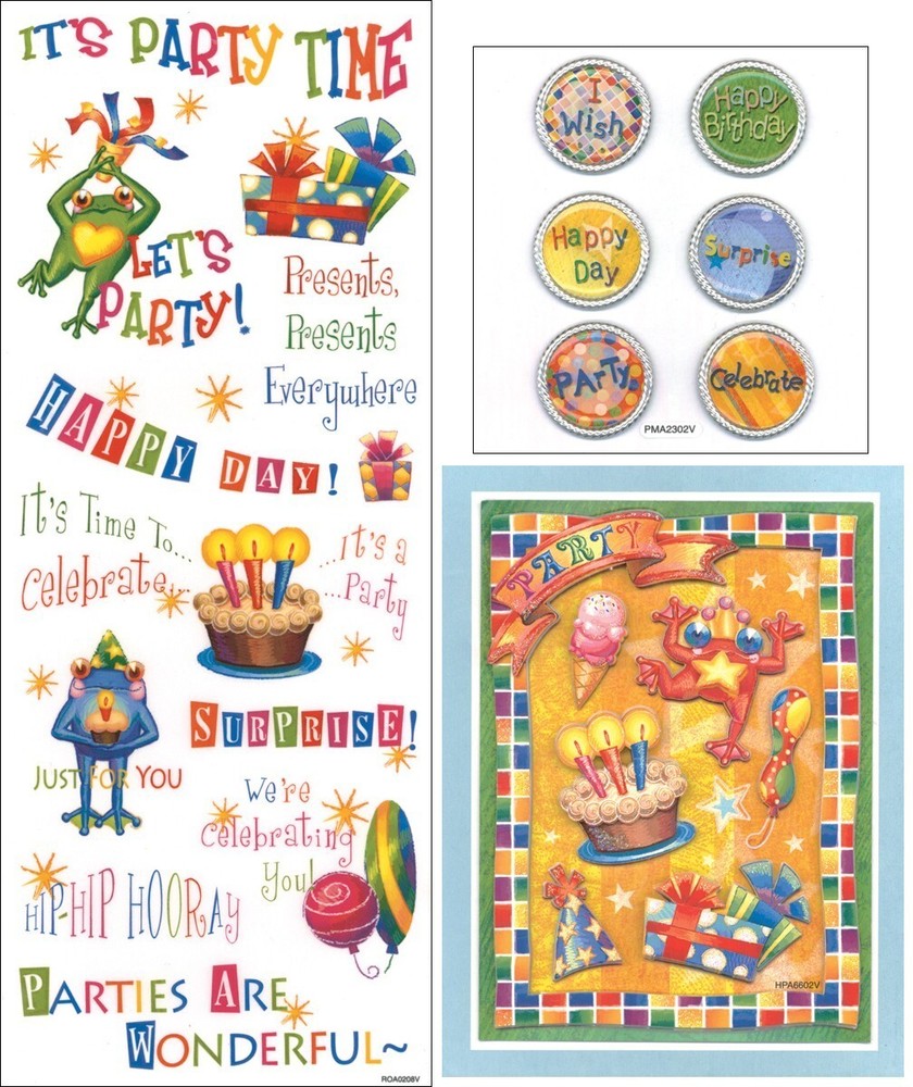 Mackinac Moon, Birthday, coordinating scrapbook embellishments 3 sheets/pkg