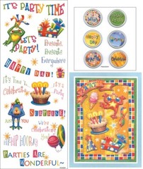 Mackinac Moon, Birthday, coordinating scrapbook embellishments 3 sheets/pkg