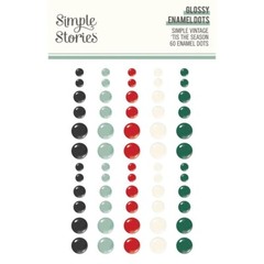 Crafts Enamel Dots SS Sticky Back Vintage Tis the Season Black Red Green White