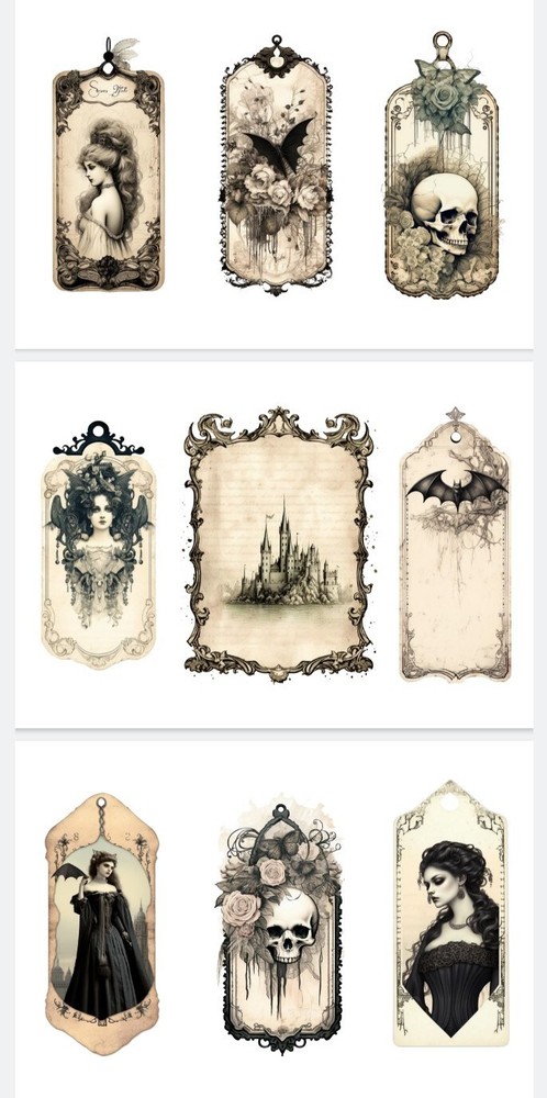 Gothic Tags Junk Journals Scrapbook Embellishments USA