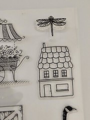 Flower Cart Goose Barn Door House Dragonfly Clear Cling Stamps