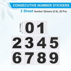 3″ Reflective Number Stickers 0-9, 2Set Mailbox Number Decals, Black