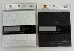 Bazzill Basics 2 Chipboard Alphabets with Numbers Bazzill White and Black Op