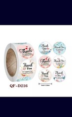 1000pcs. 2 Rolls 1inch 6 Designs «Thank you for supporting my small business»