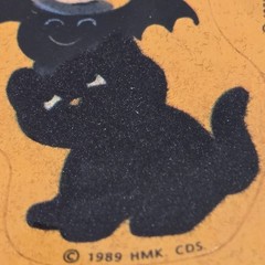 Vintage Hallmark Halloween Stickers Fuzzy Black Cats Ghosts Bats Pumpkin SEALED