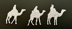 Holiday Die Cuts * 3 Wise Men * 12 Sets * Kraft, Black, Silver or Gold Glitter