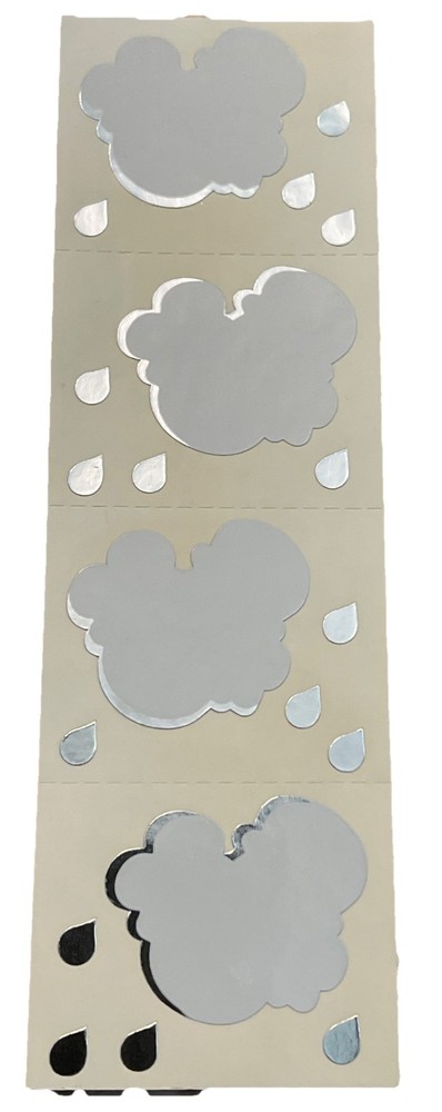 CLOUD FOIL Sticker Mrs.Grossman’s •Raindrop•Weather•Sky•Rain•Metallic 1 Sheet