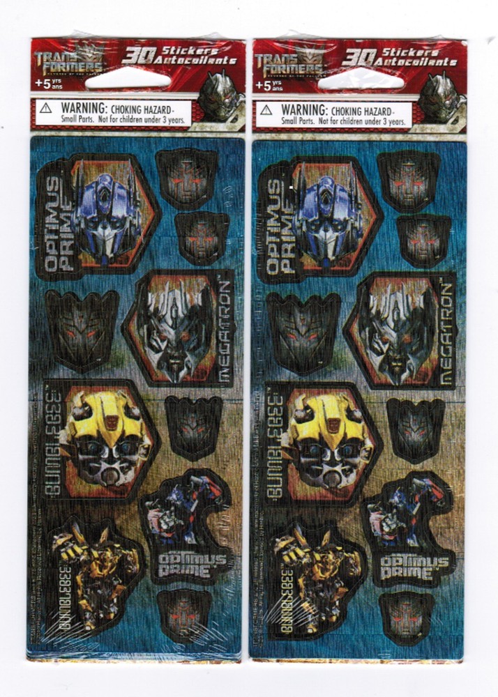 TRANSFORMERS Robot 2010 Bumblebee Optimus Prime Megatron 2 NEW packs Stickers