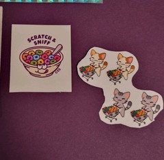 Vintage sticker lot bundle scratch and sniff prismatic smilemakers dog cat