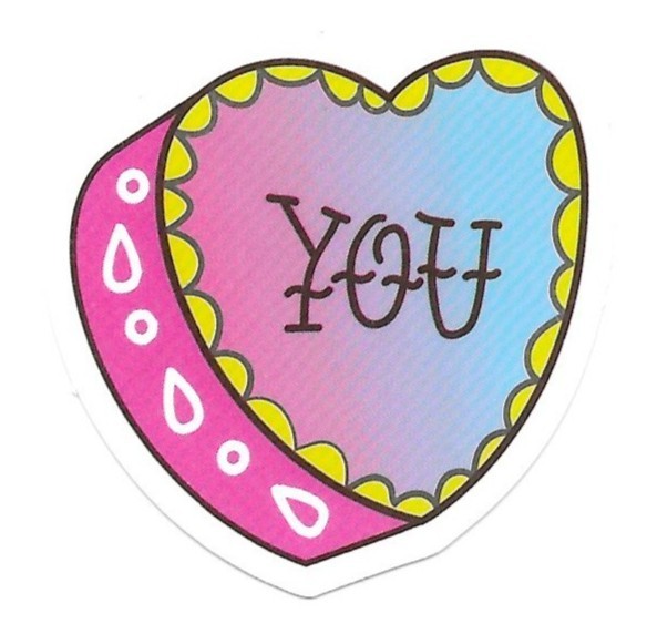Candy Heart Conversation YOU Die Cut Vinyl Sticker Decal Durable Love