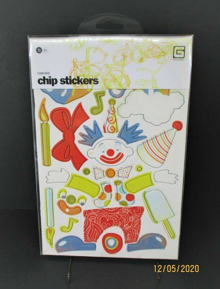 Basic Grey Cupcake Chip Stickers (84 Pieces 2007) Birthday Themed Brand New