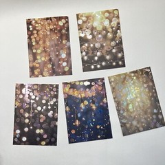 Holographic Golden Lights Background Stickers Junk Journal Collage Scrapbooking
