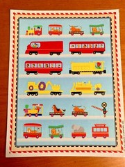 Hallmark Scrapbook Sticker Sheet VEHICLES Transportation Bus Train NEW