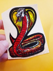 vintage 80’s prism cobra snake vending machine sticker *used*