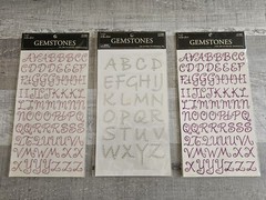 Sticker Lot – Alphabet Scrapbooking Stickers Letters Silver Pink Purple Gem #177