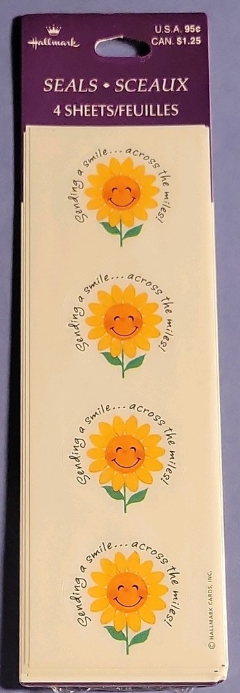 Hallmark Multicolor Sunflower Seals Sticker Sheets 4 Pack Flowers & Plants L0284