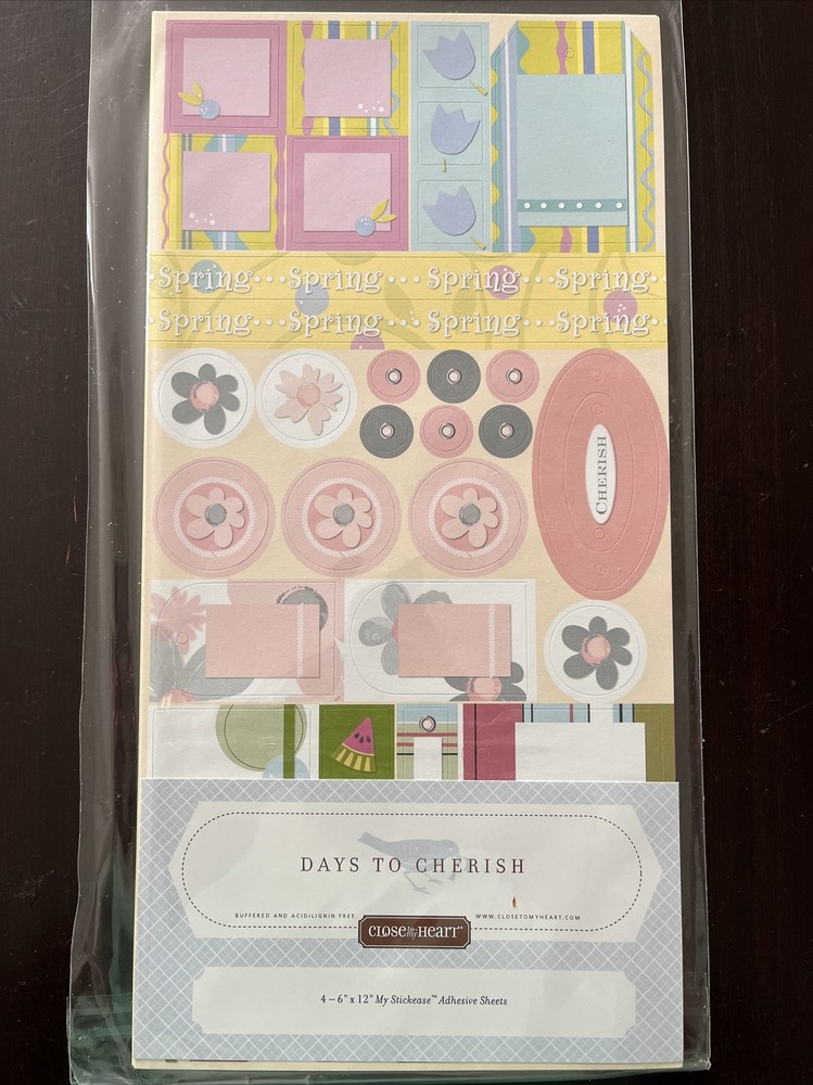CLOSE TO MY HEART Days To Cherish , My Stickease Adhesive Sticker Sheets CTMH
