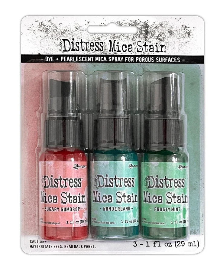 RANGER DISTRESS MICA STAIN -3 COLORS, SUGARY GUMDROP, WONDERLAND, FROSTY MINT