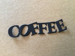 COFFEE word die cut embellishments 8 Pcs Choose color 1/2” x 2-3/4”