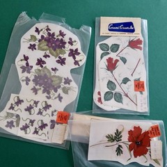 Vtg Ceramic Decals Mixed Media Water Mount Transfers Lot R Bright Poppy Floral