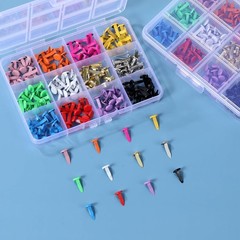 Versatile 180-Piece Mini Brads Set – 12 Color Paper Fasteners for DIY Projects