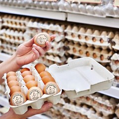 1000 Pcs Farm Fresh Eggs Washed Carton Labels 1.5 Inch Round inch