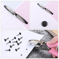 100PCS Black Paper Fasteners – Brass Round Fasteners – Mini Metal Brads