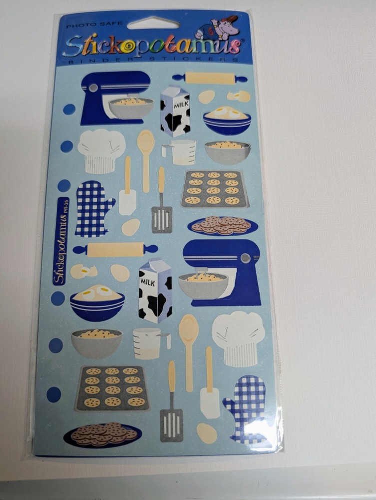 Stickopotamus Food & Drink Diary Stickers PR-55 Blue White Beige Gray