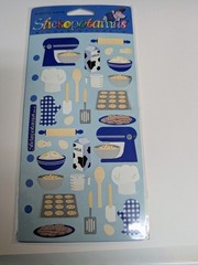 Stickopotamus Food & Drink Diary Stickers PR-55 Blue White Beige Gray