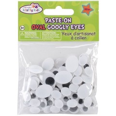 Oval Googly Eyes Paste-On 80/Pkg Assorted Sizes 10-19 MM Krafty Kids 3+