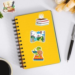 100 Pcs Book Stickers Bulk, Reading Sticker for Water Bottles, Library Sticke…