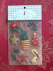 VERY RARE – MERI MERI CHRISTMAS RED GOLD FOIL 3D ACCENTS – SHIPS FREE
