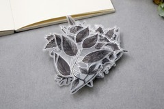 flower sketch vellum sticker | calla lily flower Silver foil black white