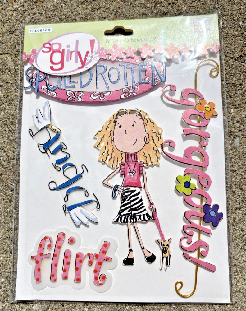 MAMBI 3D Wired Embellishtment Stickers So Girly Spoiled Rotten Angel Flirt